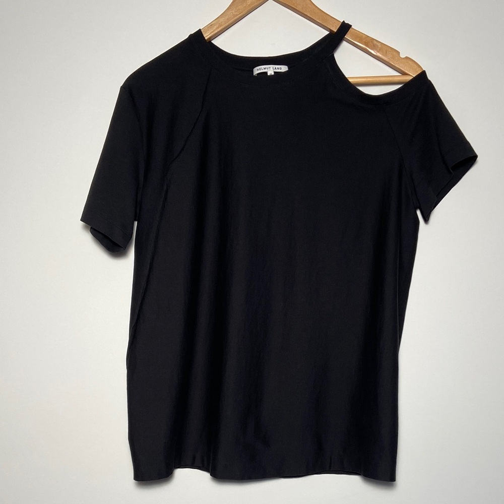 Helmut Lang Black Off-Shoulder Tee